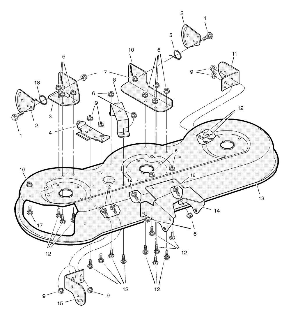 Mower Housing Diagram and Parts List for 461604X99A 2004 Briggs and Stratton Lawn Tractor